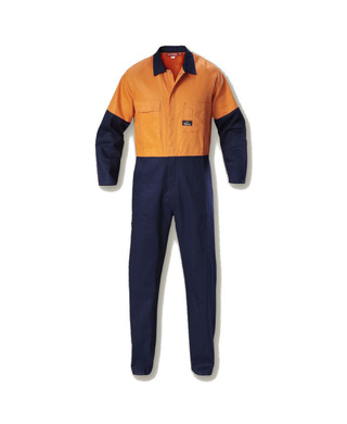 WORKWEAR, SAFETY & CORPORATE CLOTHING SPECIALISTS - Foundations - Hi-Visibility Two Tone Cotton Drill Coverall