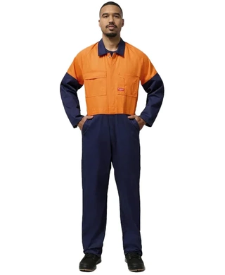 WORKWEAR, SAFETY & CORPORATE CLOTHING SPECIALISTS - Foundations - Hi-Visibility Two Tone Cotton Drill Coverall