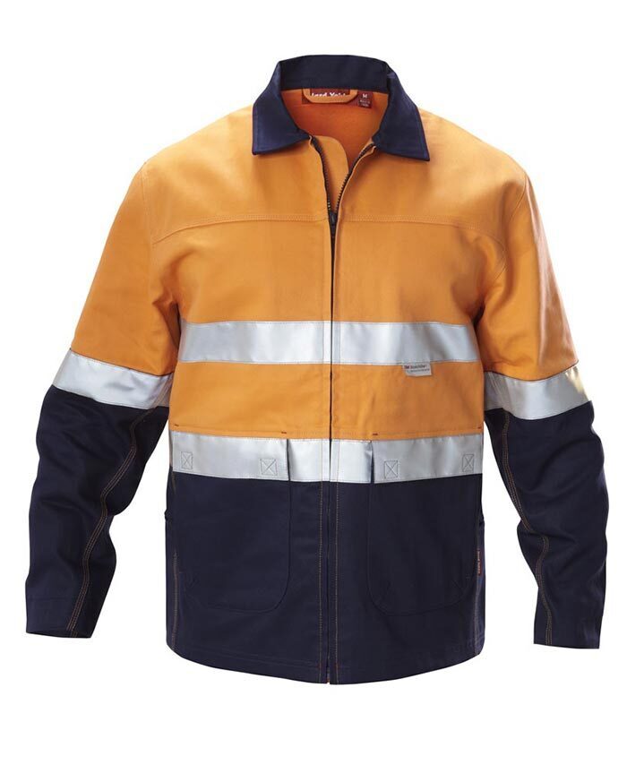 WORKWEAR, SAFETY & CORPORATE CLOTHING SPECIALISTS - Core - Hi-Vis Two Tone Cotton Drill Work Jacket with 3M Tape