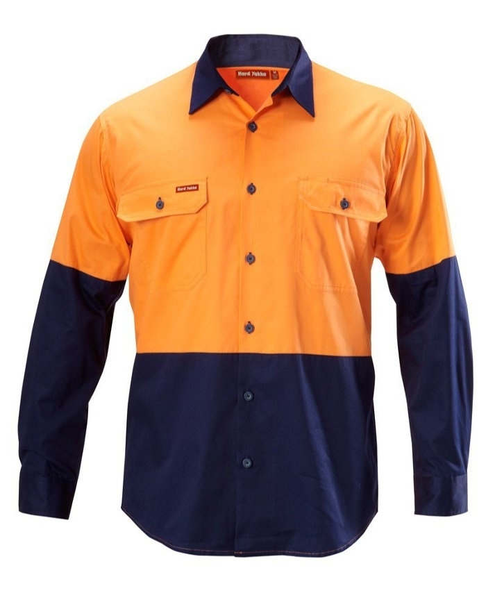 WORKWEAR, SAFETY & CORPORATE CLOTHING SPECIALISTS - Koolgear - Hi-Vis Two Tone Ventilated Shirt Long Sleeve