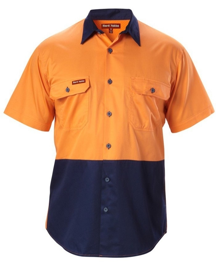 WORKWEAR, SAFETY & CORPORATE CLOTHING SPECIALISTS - Koolgear - Hi-Vis Two Tone Ventilated Shirt Short Sleeve