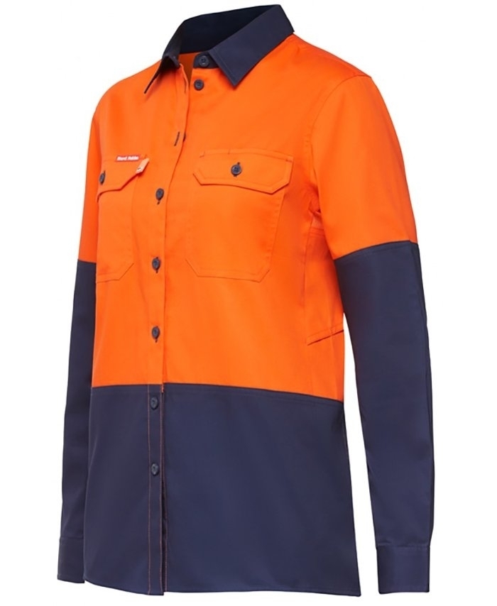 WORKWEAR, SAFETY & CORPORATE CLOTHING SPECIALISTS - Koolgear - Womens Ventilated Hi-Vis Two Tone Shirt Long Sleeve