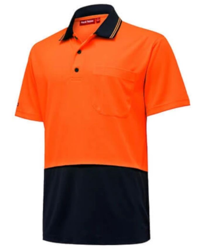 WORKWEAR, SAFETY & CORPORATE CLOTHING SPECIALISTS - Core - Mens Hi Vis 2 tone S/S Micro Mesh Polo