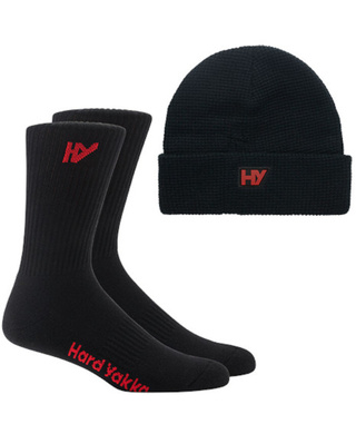 WORKWEAR, SAFETY & CORPORATE CLOTHING SPECIALISTS - Red Collection - 2PK SOCK BEANIE BUNDLE PACK